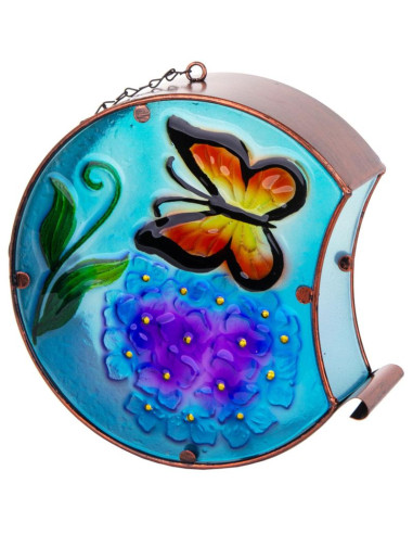 Dekoracja ogrodowa 22,5x8x22cm witraż wiszący lampion