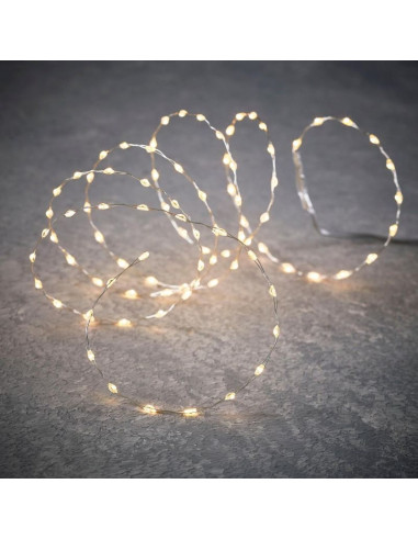 Lampki druciki na baterie girlanda 90 led biały flash luca