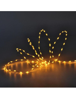 Lampki druciki na baterie girlanda 90 led ciepły biały flash luca 2