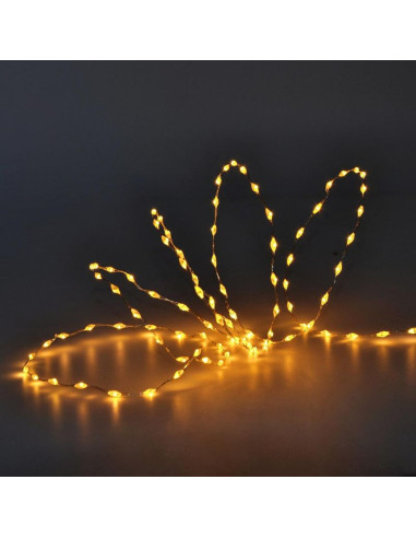 Lampki druciki na baterie girlanda 90 led ciepły biały flash luca