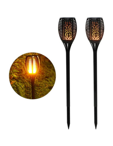 Lampa solarna pochodnia tańczące płomyki 10x10x79cm 36 led