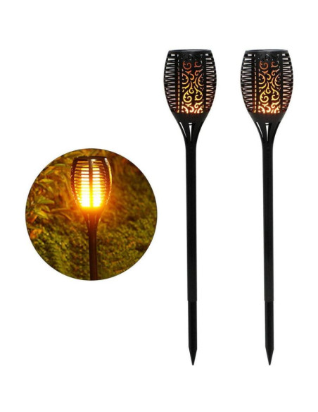 Lampa solarna pochodnia tańczące płomyki 10x10x79cm 36 led