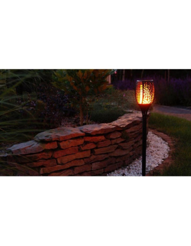 Lampa solarna pochodnia tańczące płomyki 10x10x79cm 36 led