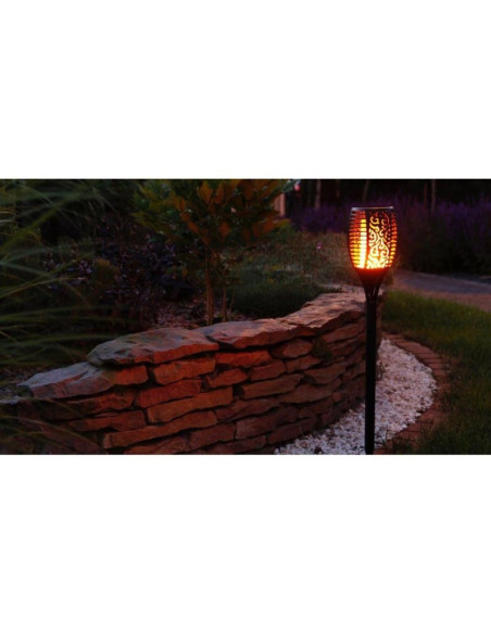 Lampa solarna pochodnia tańczące płomyki 10x10x79cm 36 led