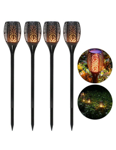 Lampa solarna pochodnia tańczące płomyki 10x10x79cm 36 led