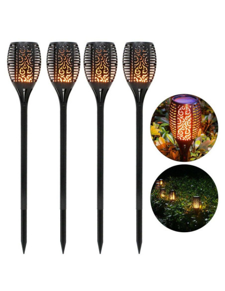 Lampa solarna pochodnia tańczące płomyki 10x10x79cm 36 led