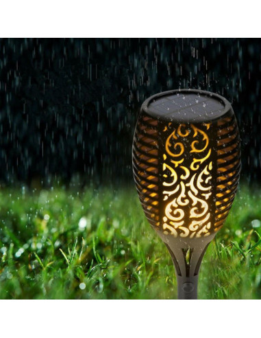 Lampa solarna pochodnia tańczące płomyki 10x10x79cm 36 led