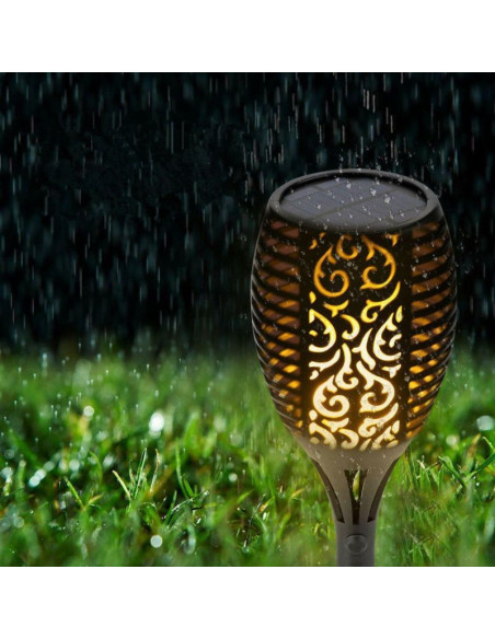 Lampa solarna pochodnia tańczące płomyki 10x10x79cm 36 led