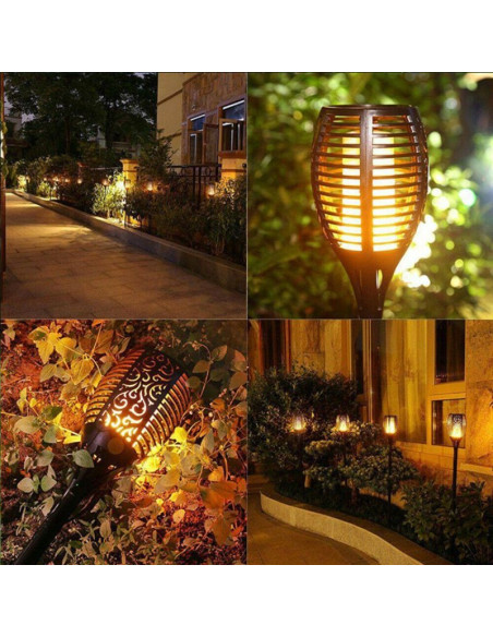 Lampa solarna pochodnia tańczące płomyki 10x10x79cm 36 led
