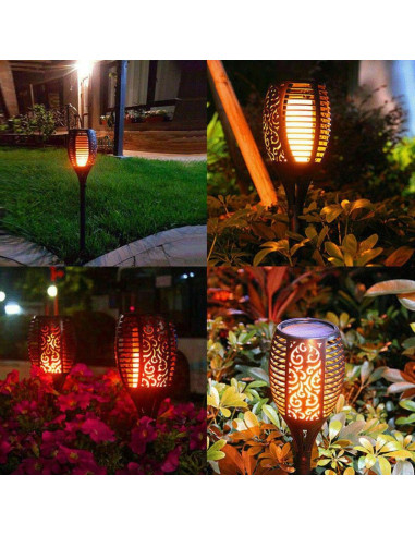 Lampa solarna pochodnia tańczące płomyki 10x10x79cm 36 led