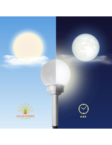 Lampa solarna kula mleczna 15x44cm