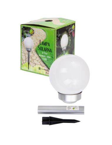 Lampa solarna kula mleczna 15x44cm