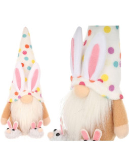Skrzat gnom zajączek 25cm w groszki boy dekoracja wiosenna