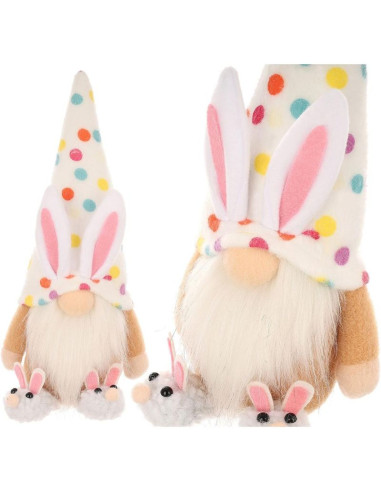 Skrzat gnom zajączek 25cm w groszki boy dekoracja wiosenna