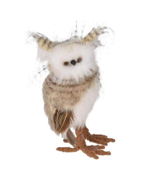 Sowa dekoracyjna stojaca prawa 17cm brąz