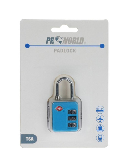 Kłódka na szyfr do walizki torby proworld niebieska