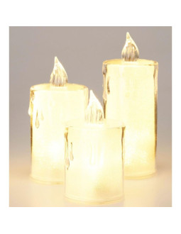 Świeca dekoracyjna 3 szt transparenta ciepły biały 1 led 2