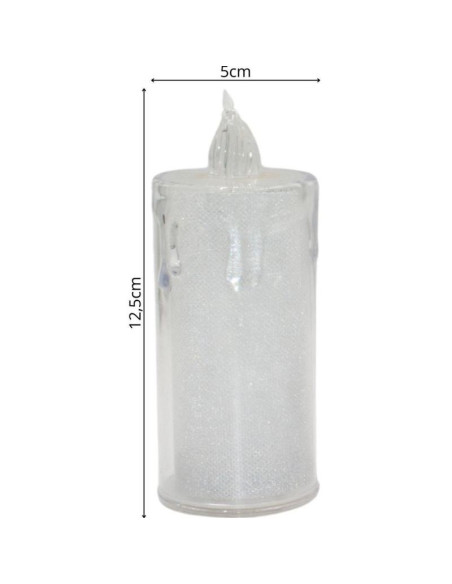 Świeca dekoracyjna 3 szt transparenta ciepły biały 1 led
