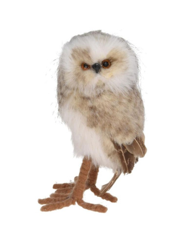 Sowa dekoracyjna stojaca lewa 17cm brąz