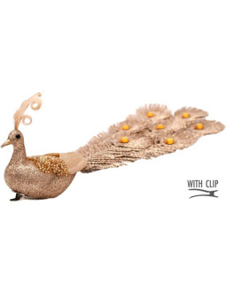 Paw dekoracyjny na klipie bombka złoty