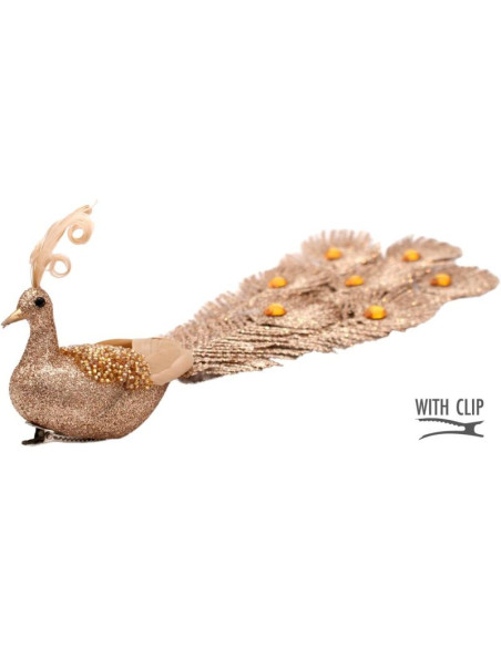 Paw dekoracyjny na klipie bombka złoty