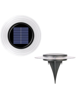 Lampa solarna dyskowa 28 led do wbicia w grunt lub montażu na ścianie