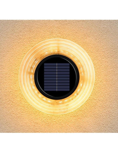 Lampa solarna dyskowa 28 led do wbicia w grunt lub montażu na ścianie