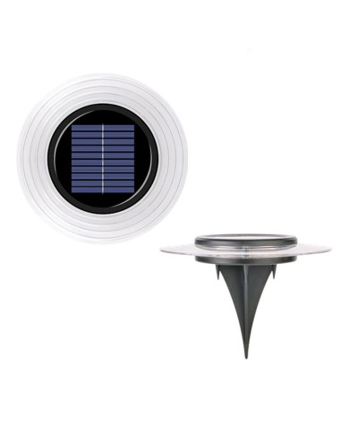 Lampa solarna dyskowa 28 led do wbicia w grunt lub montażu na ścianie