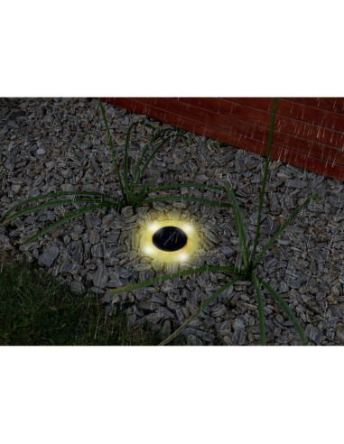 Lampa solarna dyskowa 28 led do wbicia w grunt lub montażu na ścianie