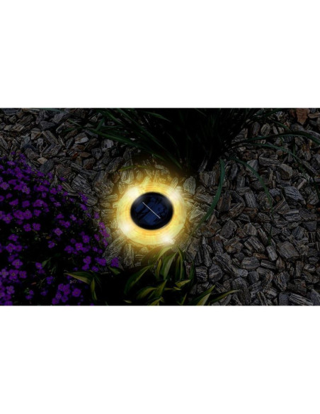 Lampa solarna dyskowa 28 led do wbicia w grunt lub montażu na ścianie