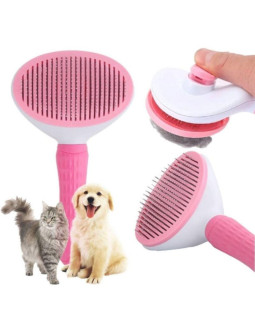 Szczotka dla psa i kota samoczyszcząca różowa