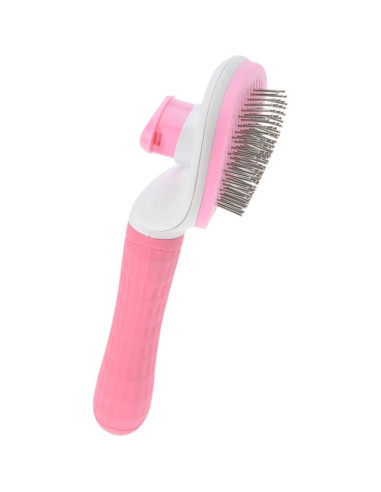 Szczotka dla psa i kota samoczyszcząca różowa