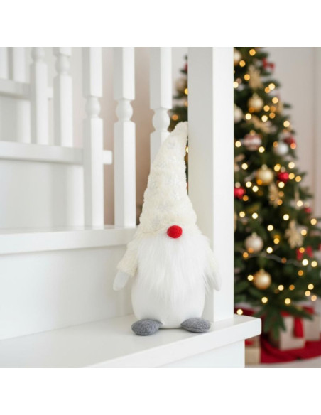 Skrzat gnom krasnal dekoracyjny biały 45cm