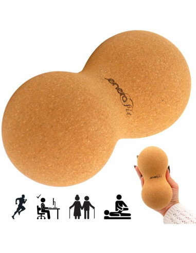 Podwójna piłeczka do masażu korkowa 7.5x15cm enero fit
