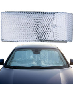 Przeciwsłoneczna osłona na szybę mocowana na lusterko składana 130x60cm dunlop