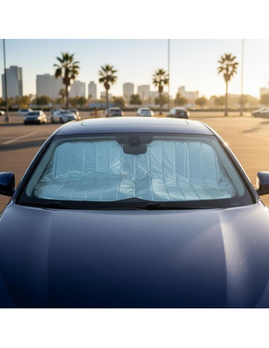 Przeciwsłoneczna osłona na szybę mocowana na lusterko składana 130x60cm dunlop