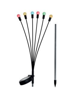 Lampa solarna tańczące na wietrze kuleczki kolorowe 6 led 72cm