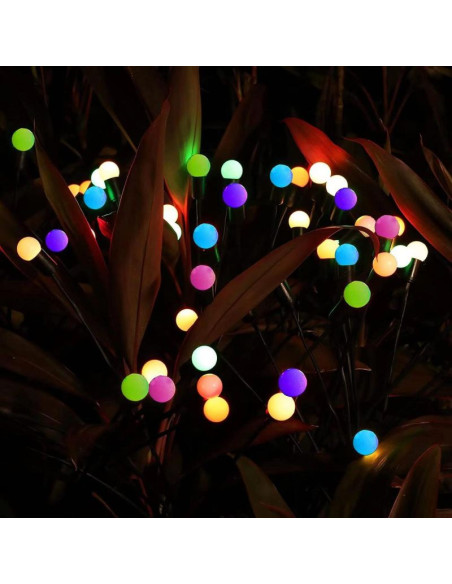Lampa solarna tańczące na wietrze kuleczki kolorowe 6 led 72cm