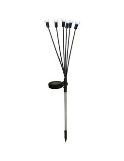 Lampa solarna tańczące na wietrze kuleczki białe 6 led 72cm zimny biały