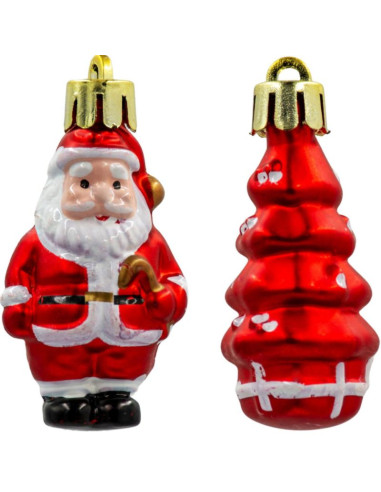 Bombka formówka plastikowa bezpieczna mikołaj choinka 10szt mica