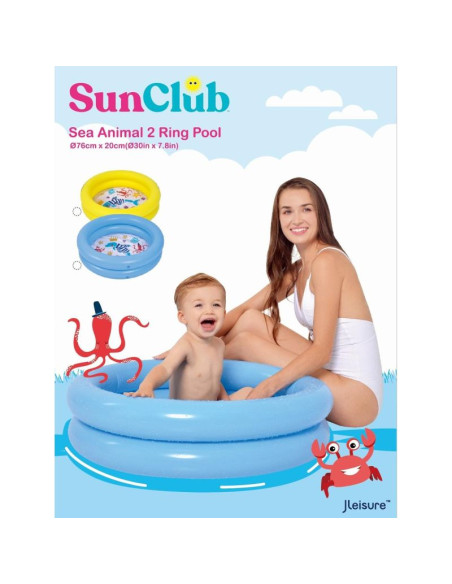 Basen dziecięcy 2-pierścieniowy 76x20cm 57157 żółty