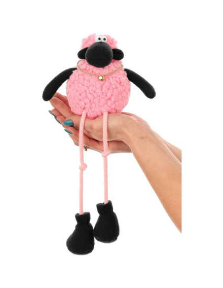 Baranek siedzący różowy 10+25cm dekoracja wiosenna