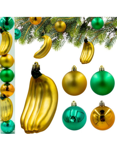 Bombka dekoracyjna plastikowa bezpieczna 7szt banany mica