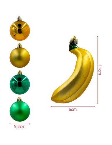Bombka dekoracyjna plastikowa bezpieczna 7szt banany mica