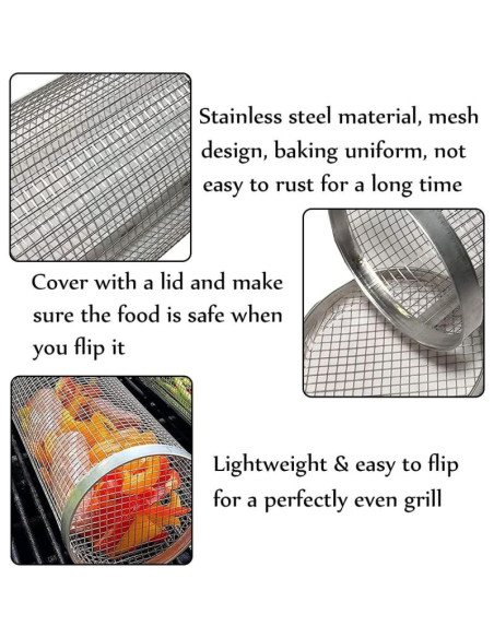 Koszyk do grillowania warzyw 9x9x20cm