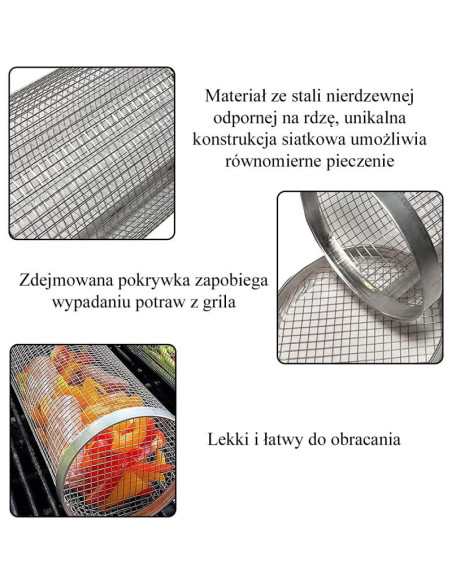 Koszyk do grillowania warzyw 9x9x20cm