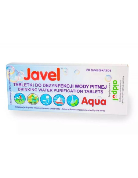 Tabletki do odkażania wody javel aqua 20szt