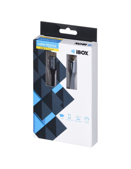 Kabel ibox ikumtc31g2 (usb typu c - usb typu c   1m  kolor czarny)