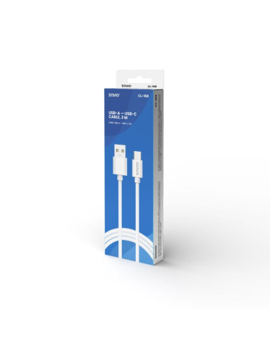 Savio kabel usb-a – usb-c, 3 m, biały, cl-168