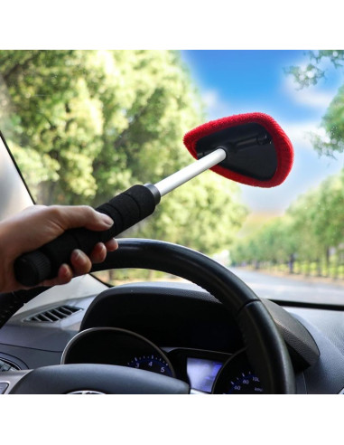 Ściągaczka wody z szyb i luster z mikrofibrą ruchoma, regulowana rączka 21-37cm dunlop